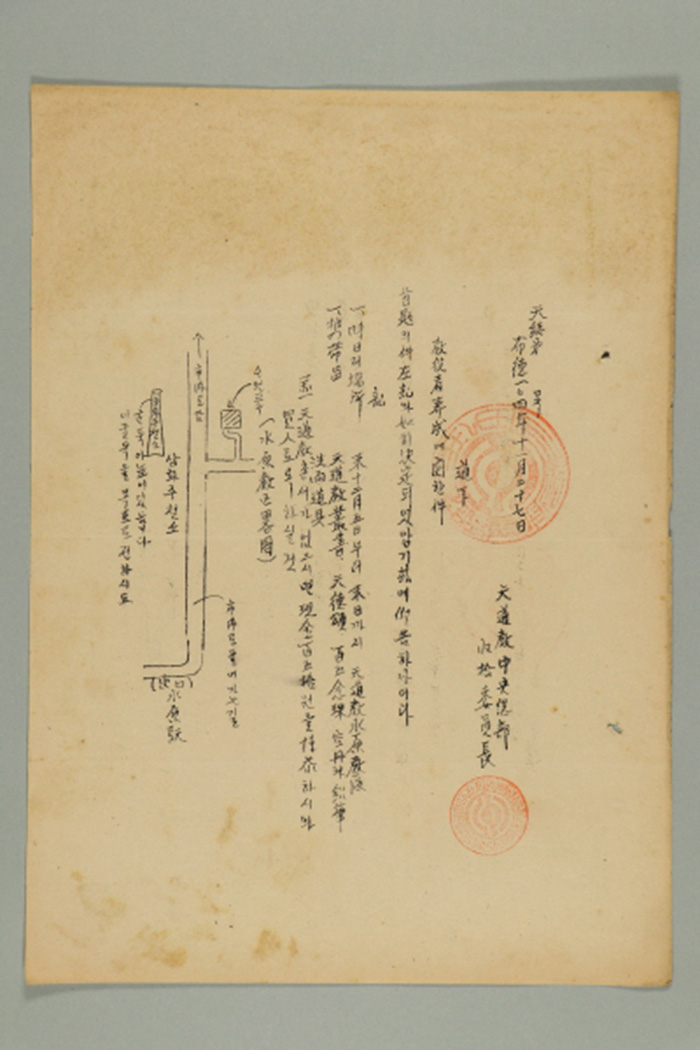 1963년에 천도교중앙총부수습위원장이 송부한 공문(천총 제OO호-교역자 양성에 관한 건) 섬네일 파일